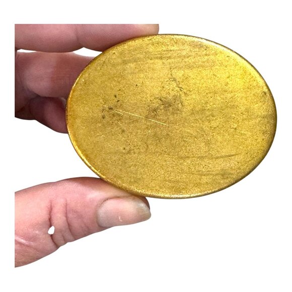 Antique Brass & Enamel Jewelry Trinket Box Amethyst Lapis Lazuli Gemstone READ - Picture 7 of 8